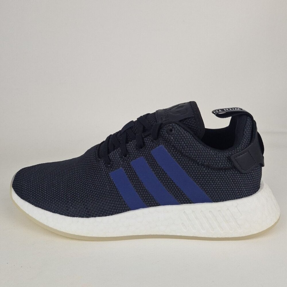 Adidas NMD R2 Black And Blue Womens Running Sneakers Shoes
